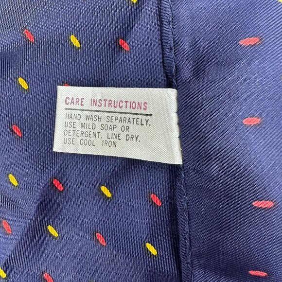 Vintage Scarf Blue Orange Teal Paoli Acetate Japan Retro Fashion Accessory - Picture 6 of 9